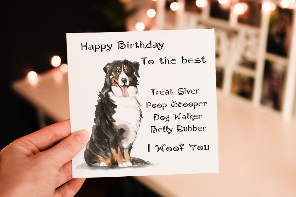 Burmese Mountain Dog Birthday Card, Dog Birthday Card